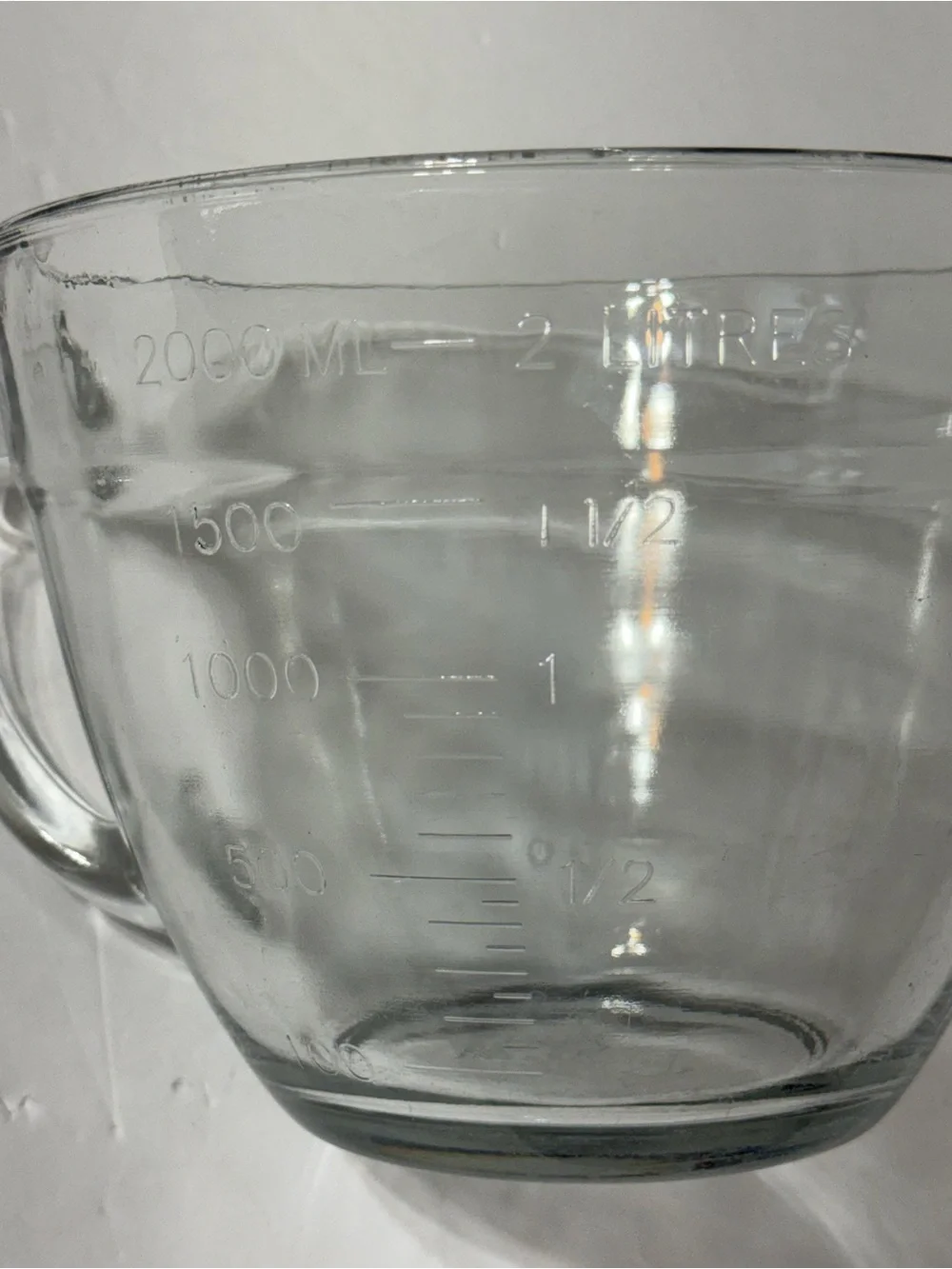 Pampered Chef 8 Cup 2 Qt 2-Liter Glass Measuring Cup Mixing Batter Bowl NO LID